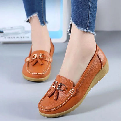 Genuine Leather Flats Tassel Loafers