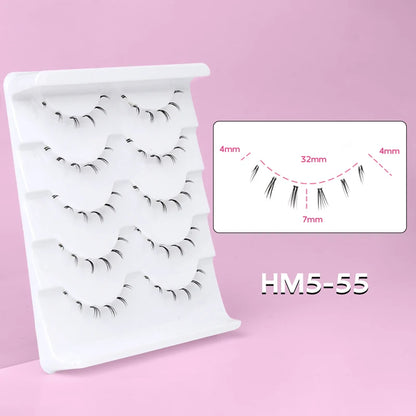 Lower Eyelashes Pack Under Eye Lashes Soft Lower Eyelashes 100% Handmade Clear Band Manga Bottom Lashes Makeup Tools