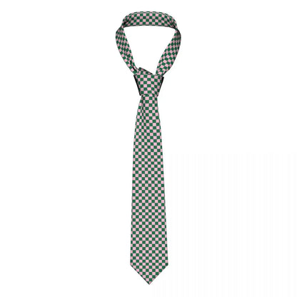 Black And White Checkerboard Pattern Ties Men Formal Silk Geometric Tartan Necktie for Office