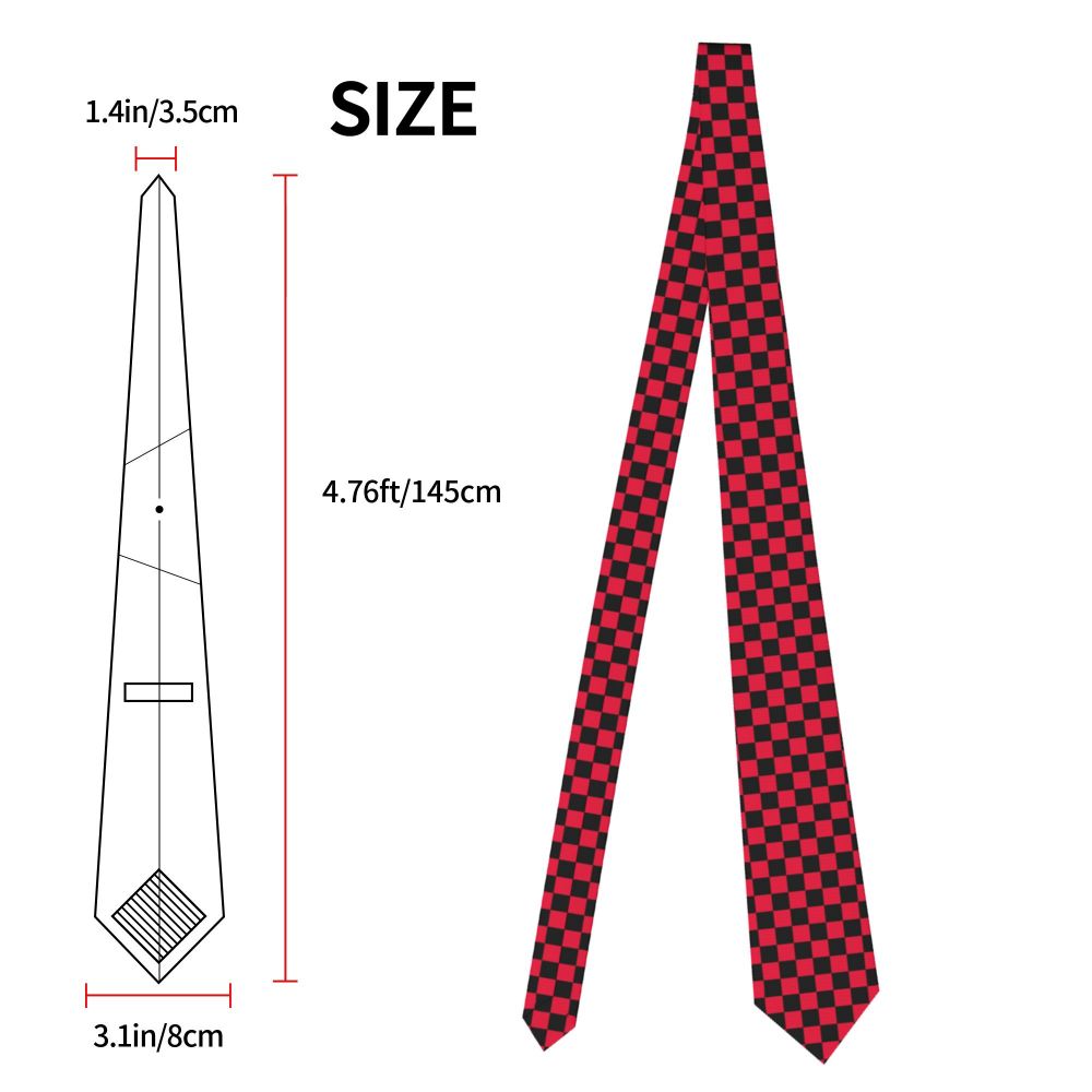 Black And White Checkerboard Pattern Ties Men Formal Silk Geometric Tartan Necktie for Office