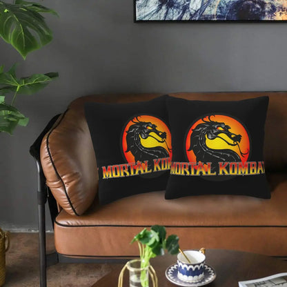 Mortal Kombat Logo 2 pcs Square Pillowcase Pillow Cover Cushion Decor Comfort Throw Pillow for Home Living Room