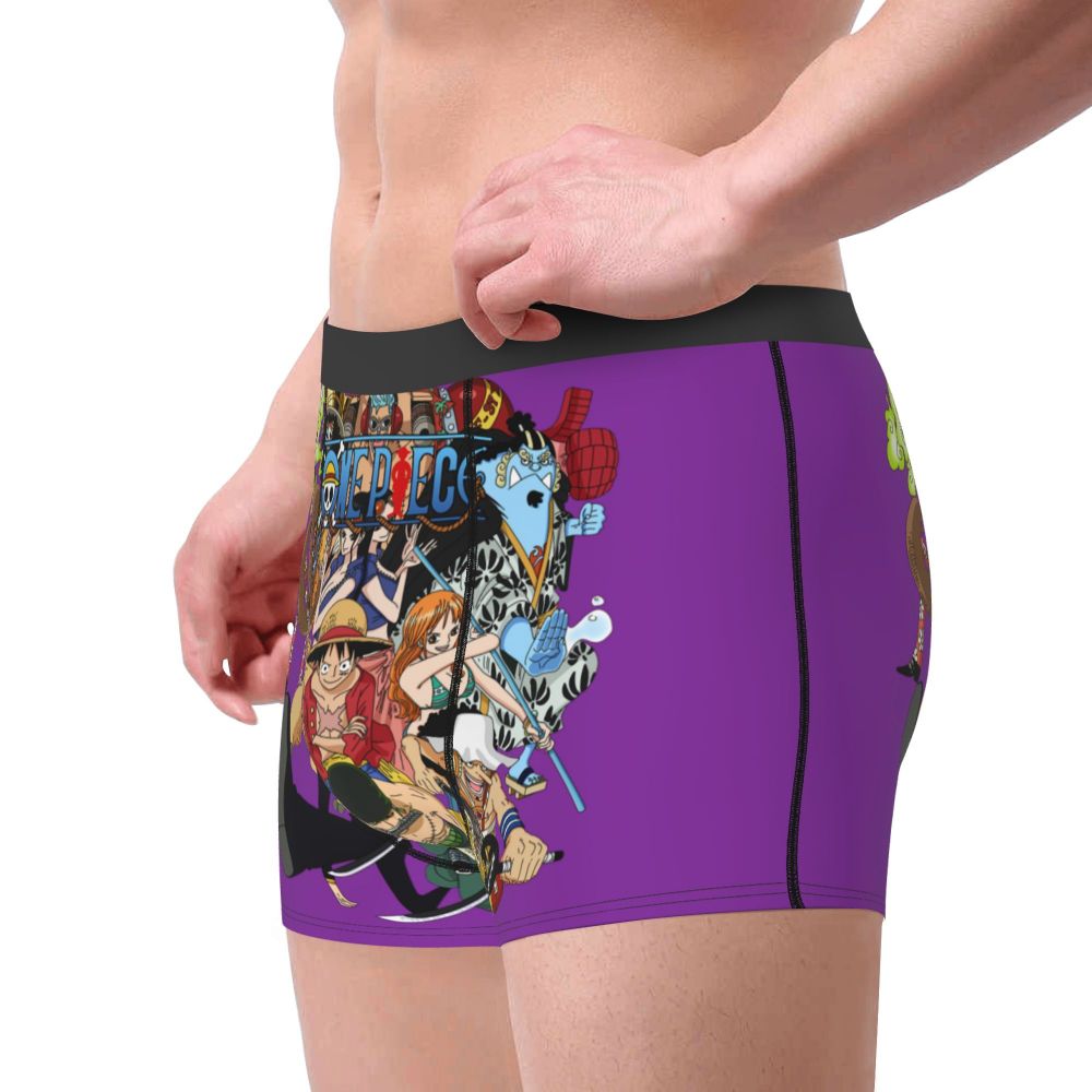 Best One Collage Collection Poster Man's Boxer Briefs Luffy Highly Breathable Underpants Top Quality Print Shorts Birthday Gifts