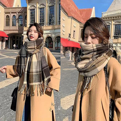 New Fashion Winter Plaid Scarf Female Autumn And Winter Everything New Casual Classic Imitation Cashmere Plaid