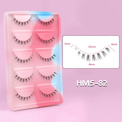 Lower Eyelashes Pack Under Eye Lashes Soft Lower Eyelashes 100% Handmade Clear Band Manga Bottom Lashes Makeup Tools