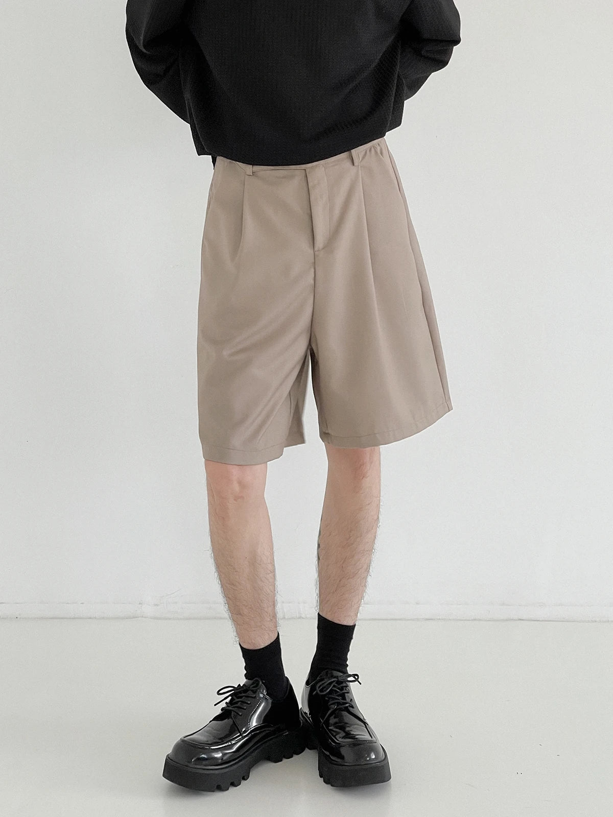 Summer Suit Shorts Men Fashion Social Mens Dress Shorts Korean Loose Straight Casual Shorts Mens Office Formal Shorts M-2XL