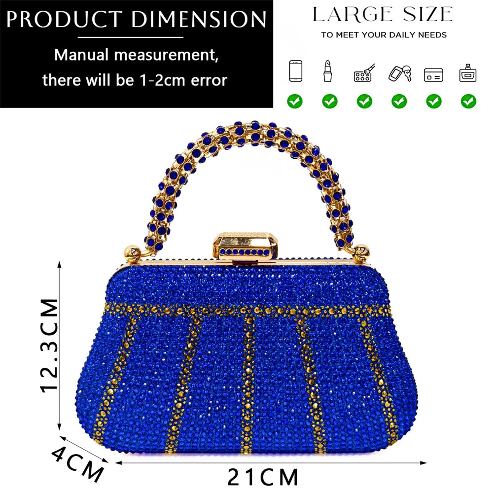 Venus Chan-Nigerian Heel Party for Women Shoes and Bag Set Champagne Colour Rhinestone Handbag Italian Design Wedding INS 2024