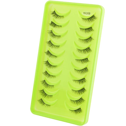 YSDO 3/10 Pairs Cat Eye Lash Wispy Half Lashes Natural False Eyelashes Extensions Fluffy Volume 3D Mink Lashes Makeup Faux Cils