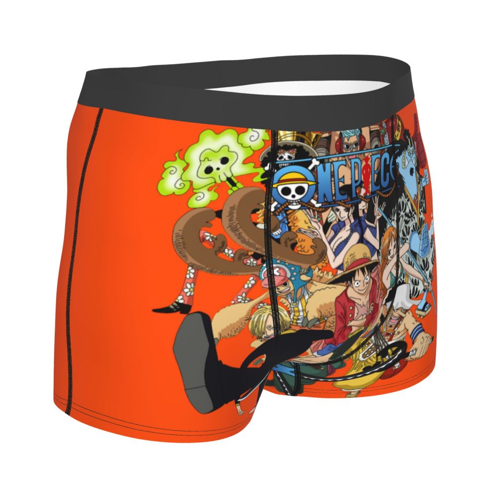 Best One Collage Collection Poster Man's Boxer Briefs Luffy Highly Breathable Underpants Top Quality Print Shorts Birthday Gifts