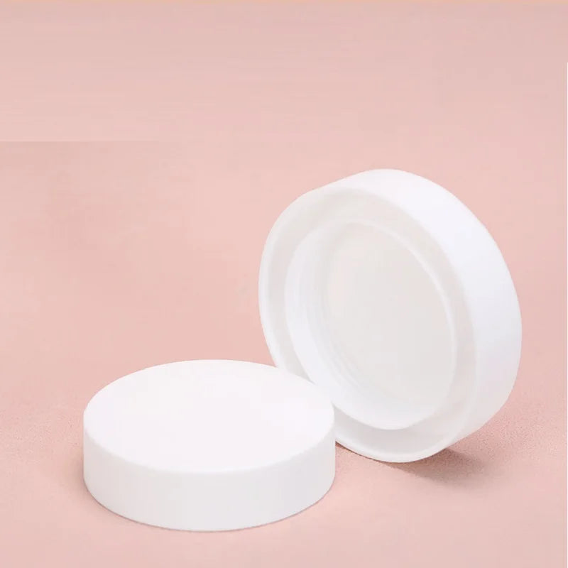 20Pcs Matte Black Skincare Face Cream Pots White Cosmetic Jar PET 30G 50G 100G Refillable Bottle Plastic Containers With Lids