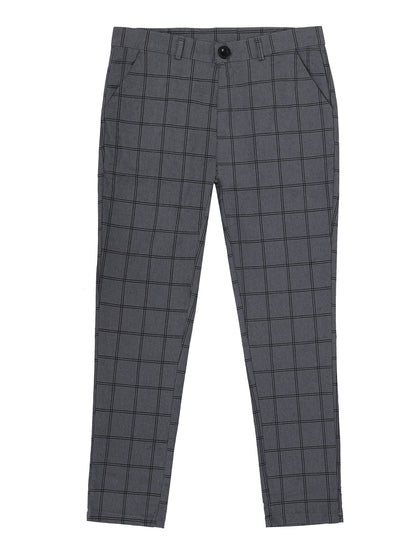 Checkered Fashion Europe and the United States Style Men's Pants Business Casual Travel Slim Pants Four Seasons Comfortable Pepl