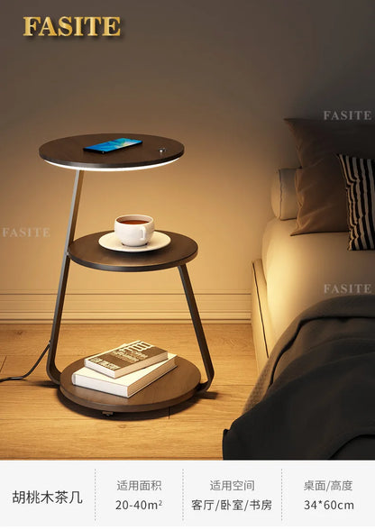 Creative Bedroom Floor Lamp Sofa Side Bedside Table Integrated Wireless Charging Living Room Shelf Coffee Table Lamp Design