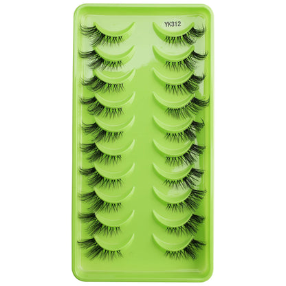 YSDO 3/10 Pairs Cat Eye Lash Wispy Half Lashes Natural False Eyelashes Extensions Fluffy Volume 3D Mink Lashes Makeup Faux Cils