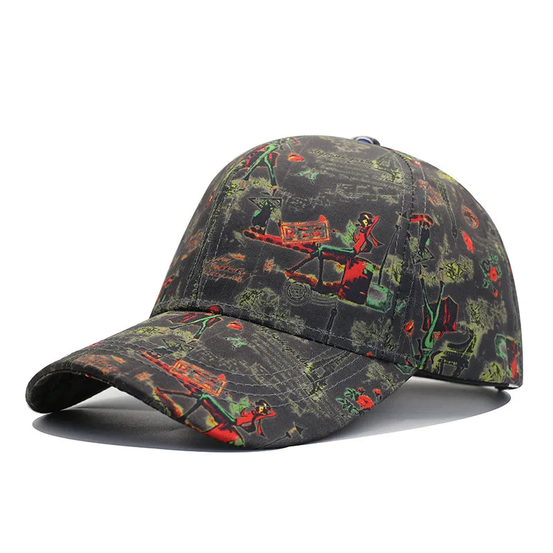 New Print Flower Baseball Caps for Men and Women Summer Sun Hat Visor Cap Adjustable Bonne Hats Gorras