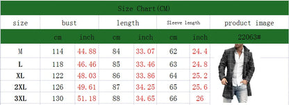 Autumn Winter Woolen Printing Men's Coat Coat Windbreaker Long Sleeve Single Breasted Button Fashion Casual Jacket