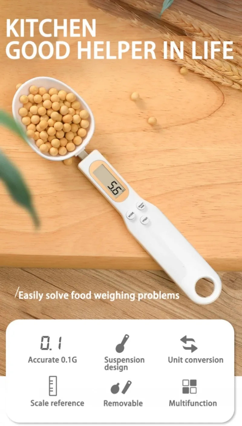 Weighing Spoon Scale Home Kitchen Tools Electronic Measuring Coffee Food Flour Powder Baking Lcd Digital Measurement