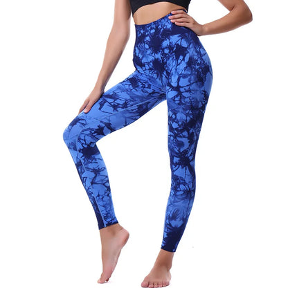 Stretchy High Waist Women Gym Yoga Leggings Seamless Athletic Exercise Fitness Pants Eye Catching Trainning Leggings