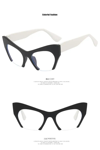 Vintage Half Frame Cat's Eye Eyeglasses Men's andWomen's Eyeglasses Brand Design Fashion Match BusinessSunglasses Unique Shape