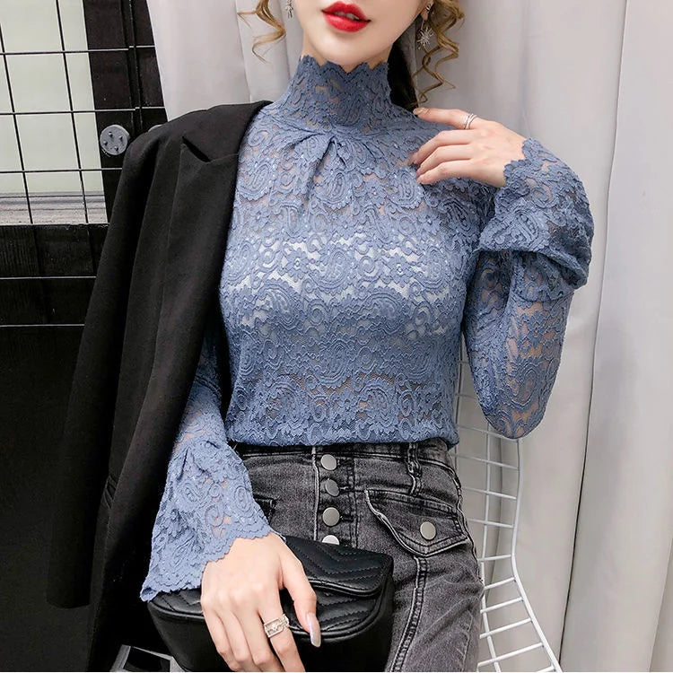 Autumn and Winter Velvet Turtleneck Bottoming Shirt Women's Thickened  Long-sleeved T-shirt Sexy Shirring Top T745