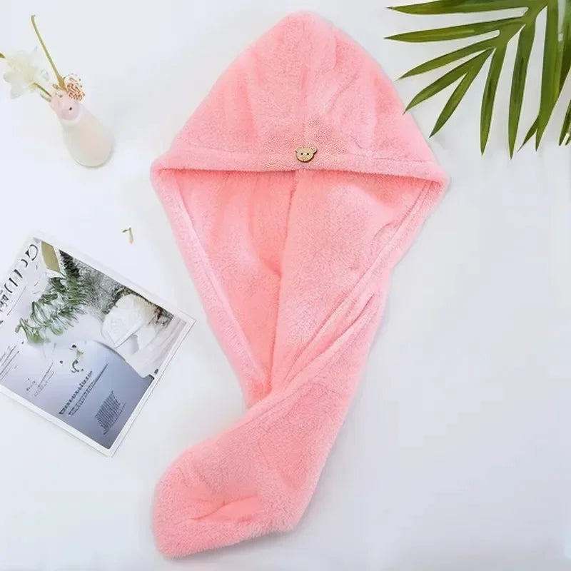 Dry Hair Hat Woman Absorbent Quick Dry Wipe Hair Towel Long Hair Cute Shower Cap Bathroom Accessories Quick Dry Towel