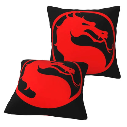 Mortal Kombat Logo 2 pcs Square Pillowcase Pillow Cover Cushion Decor Comfort Throw Pillow for Home Living Room