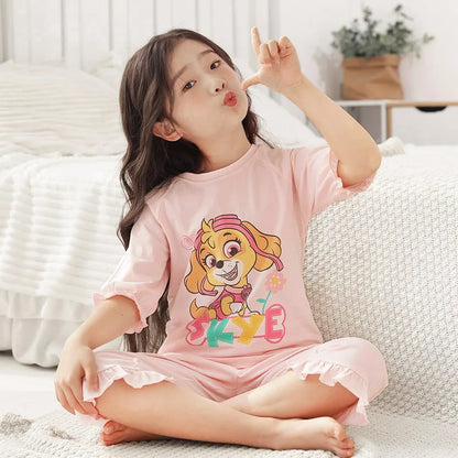 Genuine Paw Patrol Skye Chase Thin Children's Pajamas Sets Spring Summer Cartoon Students Tops Pants Kids Boys girls Sleepwear