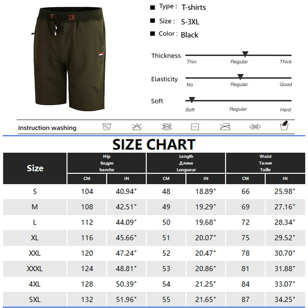 Men's Shorts Summer Breeches Cotton Casual Sweat Bermudas Men Black Homme Classic Clothing Beach Shorts Male