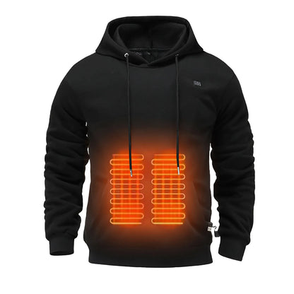 5 Heating Areas Men's Autumn And Winter Hoodie Usb Casual Hooded Pullover Sweatshirt Heating Hoodie Electric Thermal Hoodie