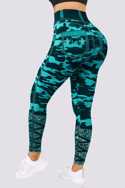 Women's Stretch Pants 2023 Spring Fashion Sexy Camouflage Faux Denim Leggings Casual Skinny Daily Long Breathable Cropped Pants