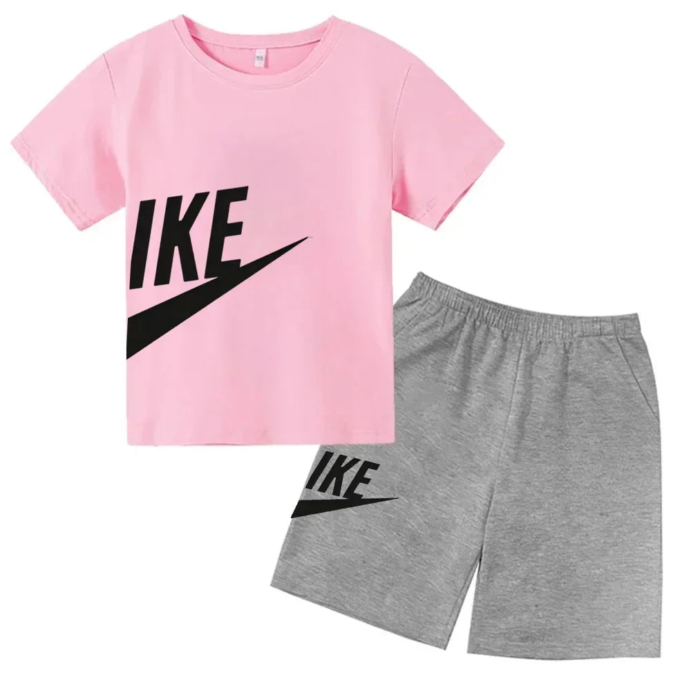 Brand Print Fan Clothes Children Teen T Shirt Suit Summer Top +shorts 2 Pcs Set Short Sleeve Casual Fashion Boys Girls Kid Set