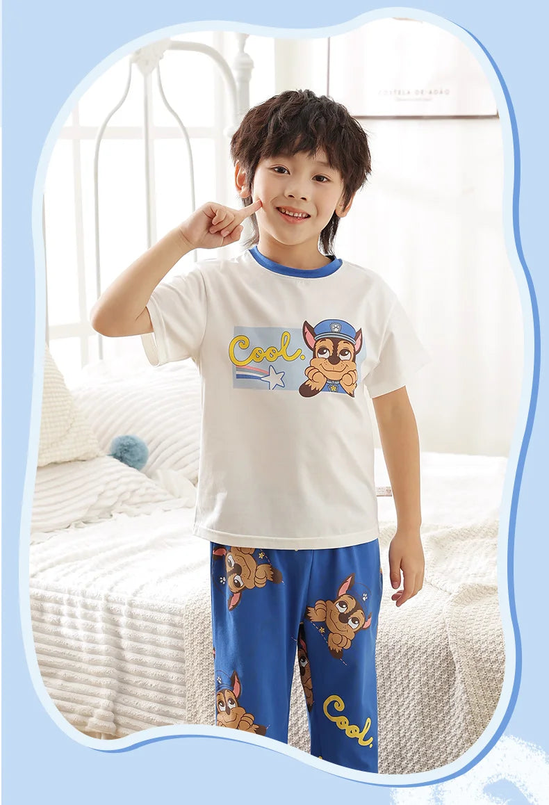 Genuine Paw Patrol Skye Chase Thin Children's Pajamas Sets Spring Summer Cartoon Students Tops Pants Kids Boys girls Sleepwear