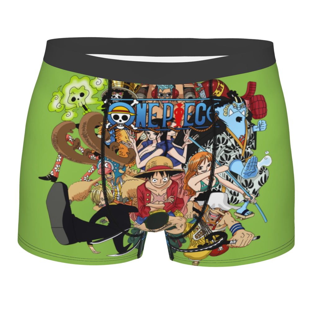 Best One Collage Collection Poster Man's Boxer Briefs Luffy Highly Breathable Underpants Top Quality Print Shorts Birthday Gifts