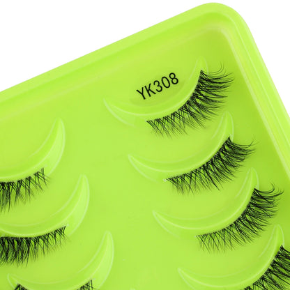 YSDO 3/10 Pairs Cat Eye Lash Wispy Half Lashes Natural False Eyelashes Extensions Fluffy Volume 3D Mink Lashes Makeup Faux Cils