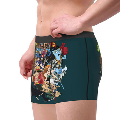 Best One Collage Collection Poster Man's Boxer Briefs Luffy Highly Breathable Underpants Top Quality Print Shorts Birthday Gifts