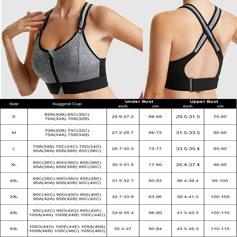 Aiithuug Sexy Zip Front Closure Strappy Criss Cross Yoga Bra Women's Padded Shockproof Gathered Seamless Wireless Sport Gym Bras