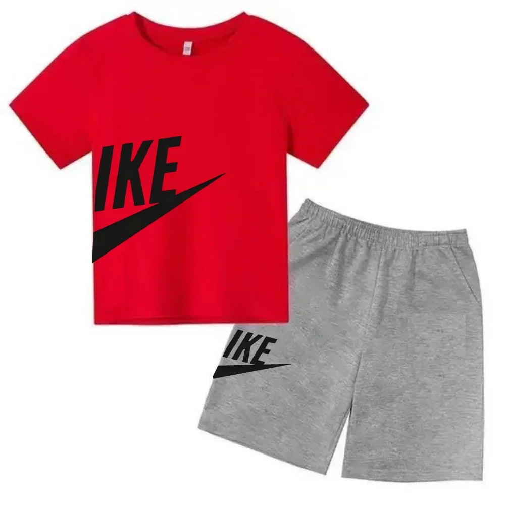 Brand Print Fan Clothes Children Teen T Shirt Suit Summer Top +shorts 2 Pcs Set Short Sleeve Casual Fashion Boys Girls Kid Set