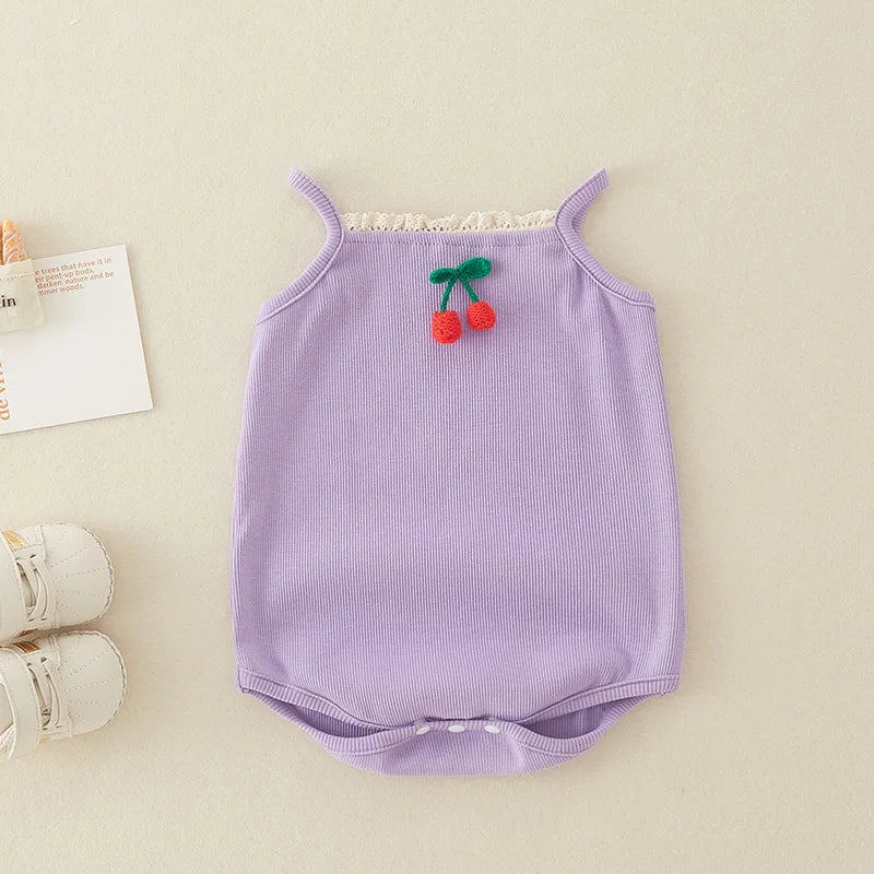 Baby Summer Clothes Newborn Girl Romper Full Moon Daytime Strap Jumpsuit Summer Thin Onesie