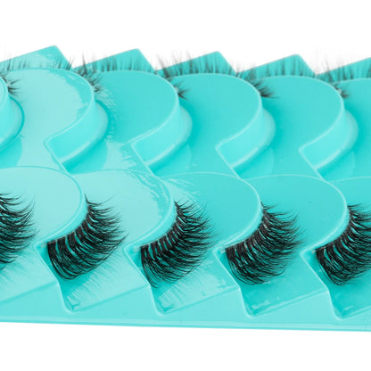 YSDO 3/10 Pairs Cat Eye Lash Wispy Half Lashes Natural False Eyelashes Extensions Fluffy Volume 3D Mink Lashes Makeup Faux Cils