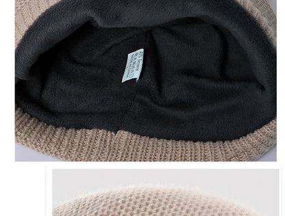 Korean Winter Pile Has for Women Thermal Pullover Hat Caps Fashion Outdoor Wide Brim Ear Protection Warm Skullcap Beanies Female