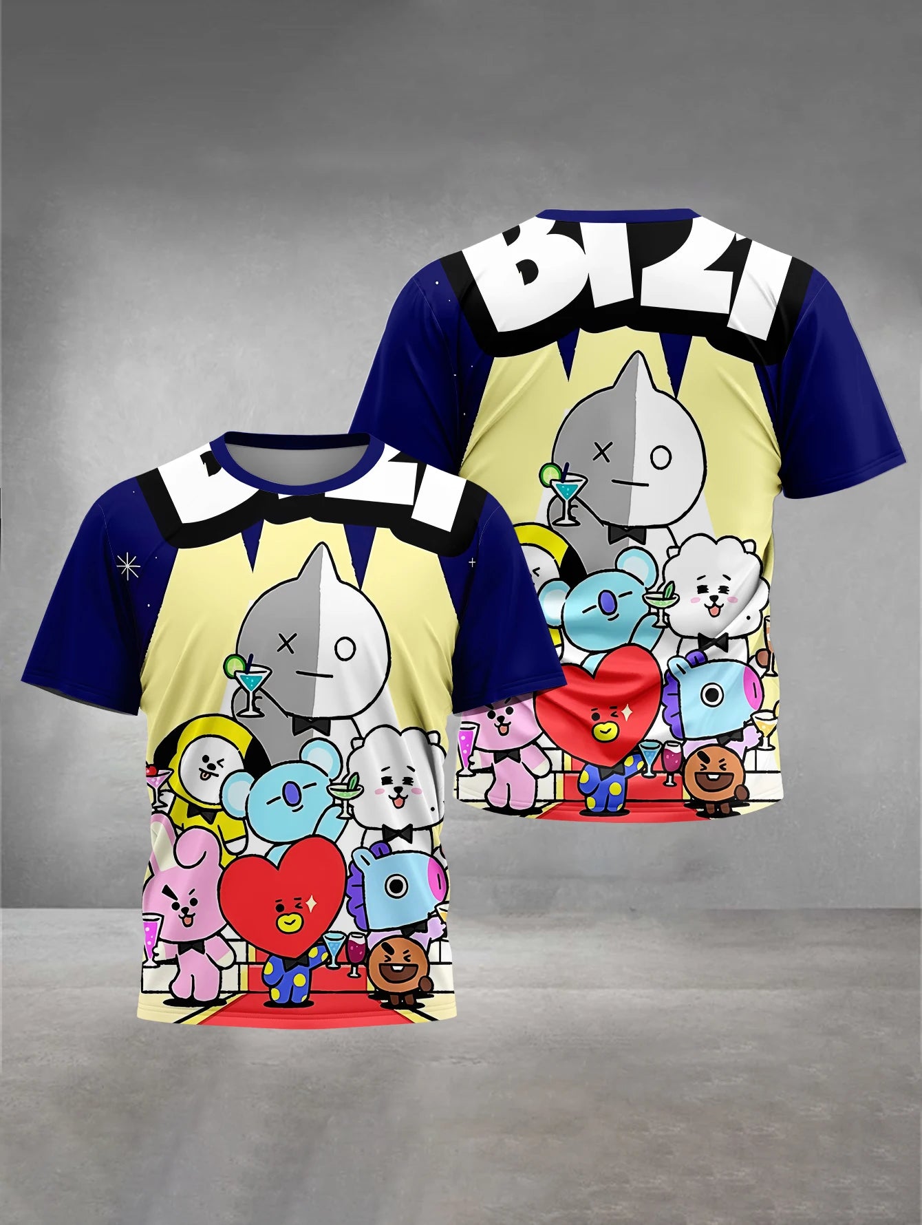 Cute Cartoon 3D Print Baby Clothing 5 to 14 Years Male Outdoor Clothes for B-BT-21-S Children Boy Girl Child T-Shirt Top Shirts