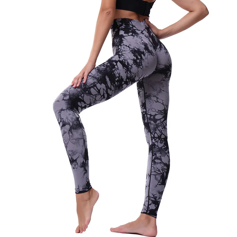 Stretchy High Waist Women Gym Yoga Leggings Seamless Athletic Exercise Fitness Pants Eye Catching Trainning Leggings