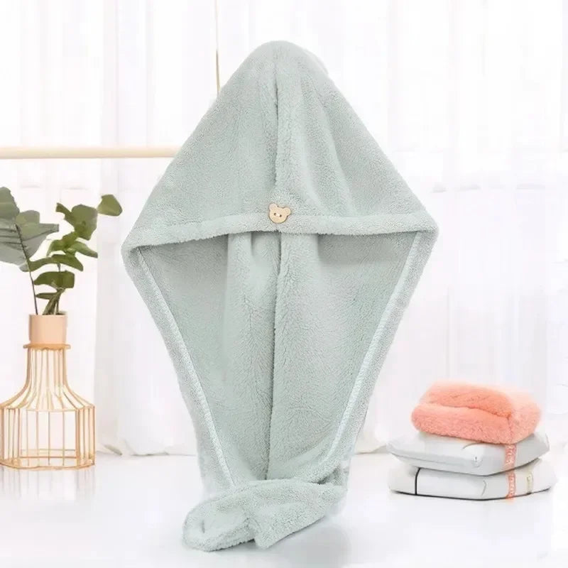 Dry Hair Hat Woman Absorbent Quick Dry Wipe Hair Towel Long Hair Cute Shower Cap Bathroom Accessories Quick Dry Towel