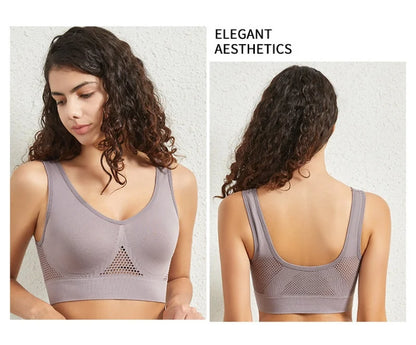 M-5XL Seamless Bras For Women Push Up Hollow Breathable Sports Bra Female Unwired No Pads Crop Top Girls Sexy Lingerie Brassiere