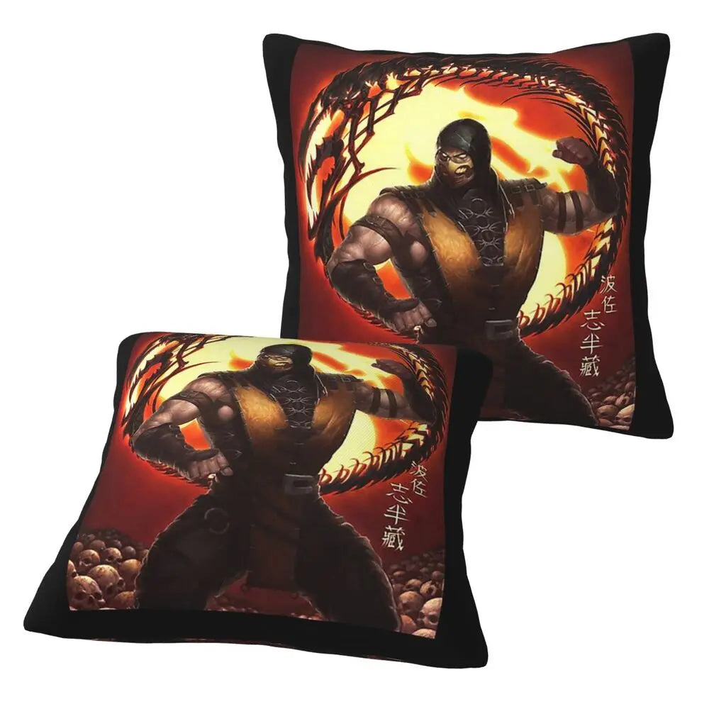 Mortal Kombat Logo 2 pcs Square Pillowcase Pillow Cover Cushion Decor Comfort Throw Pillow for Home Living Room