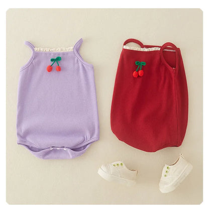 Baby Summer Clothes Newborn Girl Romper Full Moon Daytime Strap Jumpsuit Summer Thin Onesie