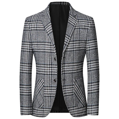 Men Plaid Business Casual Blazers Jackets New Spring Autumn Male Suits Coats High Quality Male Slim Blazers Jackets Coats 4XL