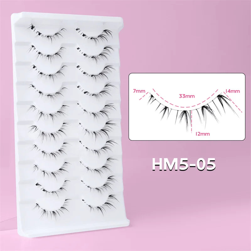 Lower Eyelashes Pack Under Eye Lashes Soft Lower Eyelashes 100% Handmade Clear Band Manga Bottom Lashes Makeup Tools