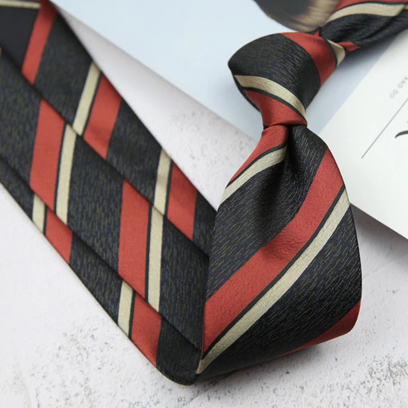 New Trendy Striped Neckties For Men Formal Silk Tie Polyester Jacquard Skinny Neck Tie Wedding Corbata 8cm Gravata Luxury Ties