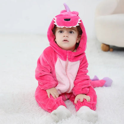 Anime Bear Baby Girl Boy Clothes Romper Lovely Infant Baby Onesie Bodysuit Newborn Zipper Hooded Flannel Cosplay Jumpsuits