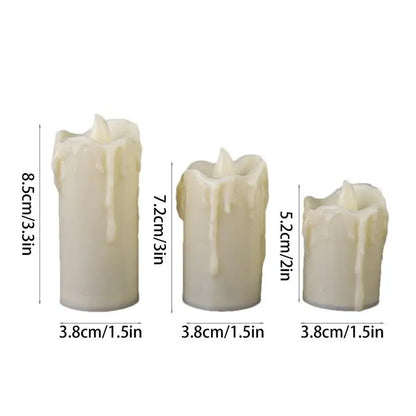 Candles Flameless Fake Candle Lights Set Of 3 Realistic LED Candles Battery Operated Candles For Wedding Decorations Bedside