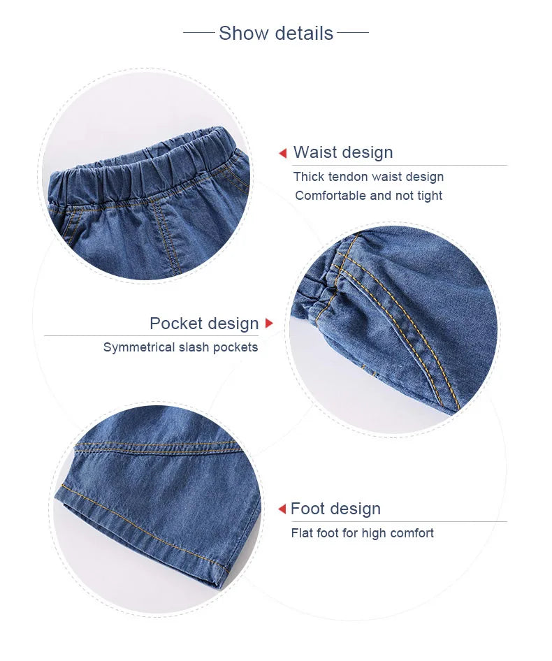 Children's Jeans Summer Fashion Shorts For Boys Cotton Loose Pants Toddler Kids Bottoms 1 To 5 Years Old Clothing